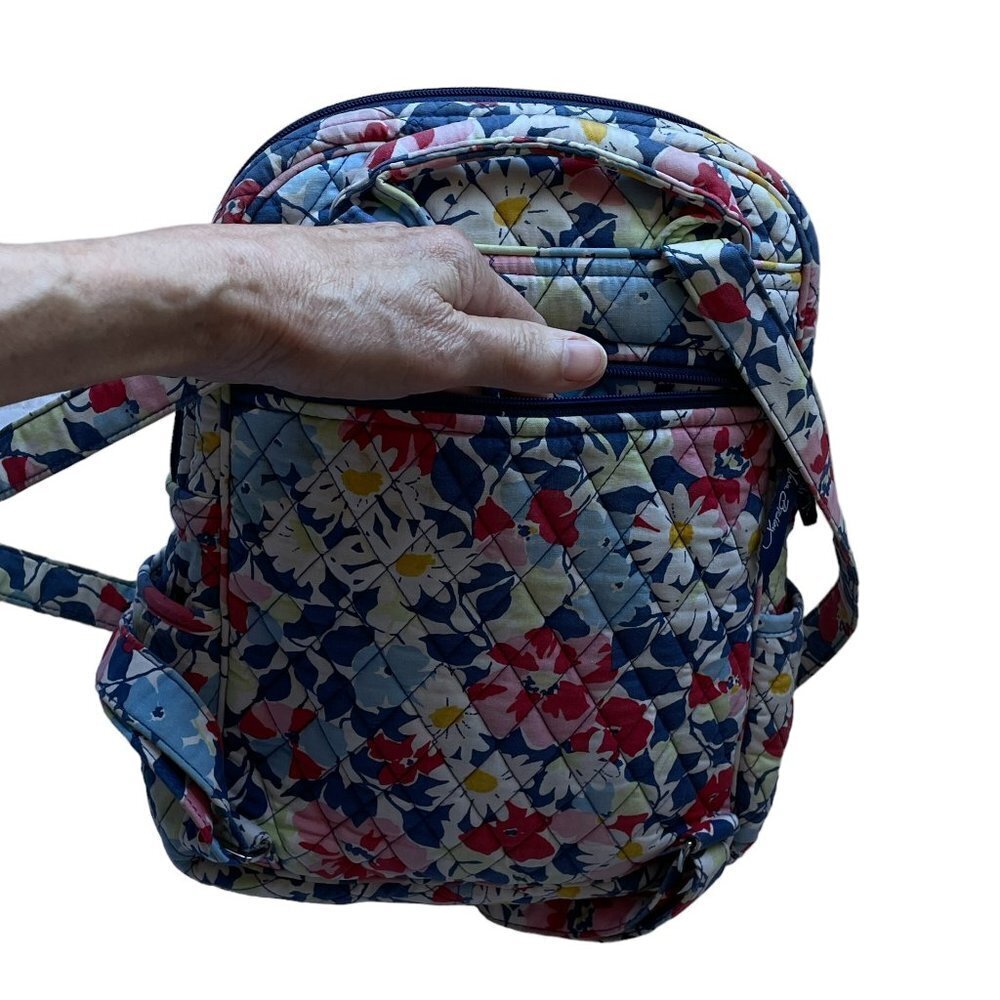 Vera Bradley Quilted Backpack Summer Cottage Retired Print 12 Inch by 10 Inch - Picture 5 of 11